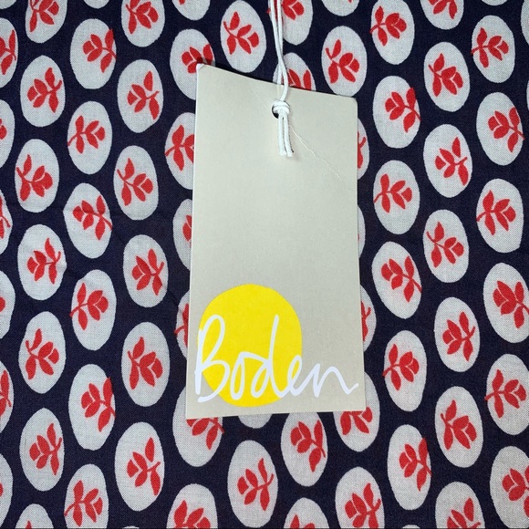 NWT Boden Edna Tunic Red & Navy Print Long Top Size 12 R - Picture 4 of 7